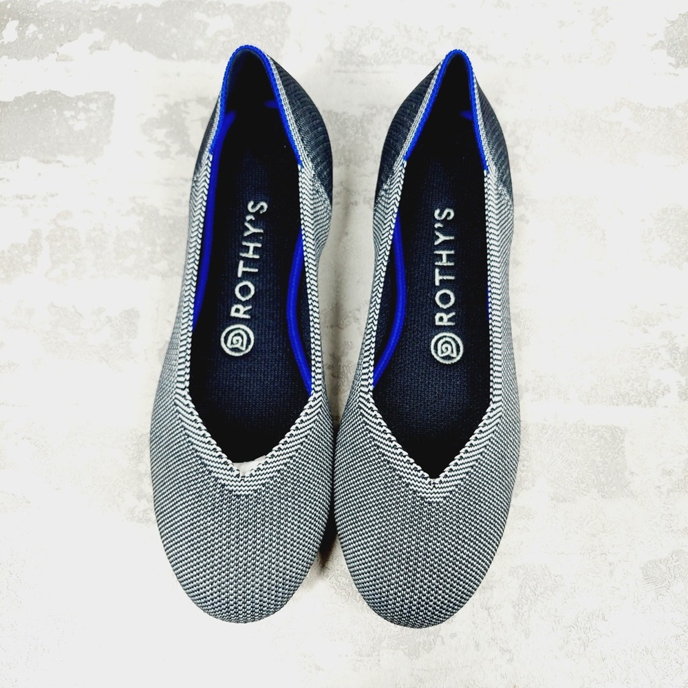 NEW Rothy's The Flat Gray Knit Round Toe Slip On Loafers W522 - Picture 6 of 9